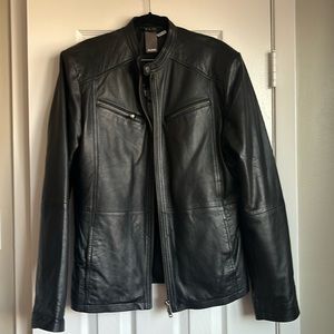 AIM Black Genuine Leather Jacket
